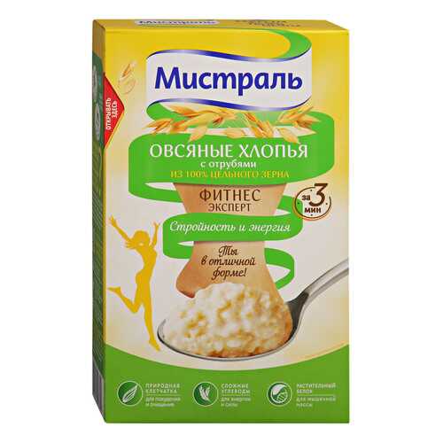Хлопья Мистраль овсяные с отрубями 400г в Ариант