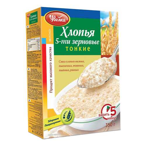 Хлопья Увелка 5-ти зерновые тонкие 350 г в Ариант