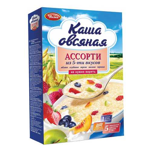 Каша Увелка ассорти из 5-ти вкусов овсяная 5 пакетов по 40 г в Ариант