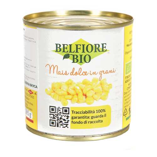 Кукуруза сладкая Belfiore bio консервированная 340 г в Ариант