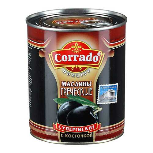 Маслины Corrado греческие супергигант с косточкой 850 мл в Ариант