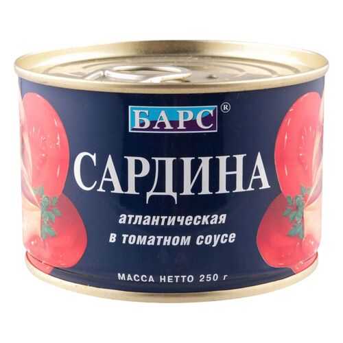 Сардина атлантическая Барс в томатном соусе 250 г в Ариант