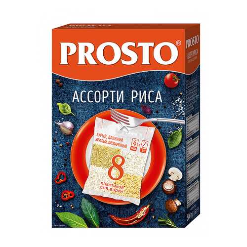 Ассорти риса Prosto бурый-длиннозерный-пропаренный-круглый 500 г в Ариант