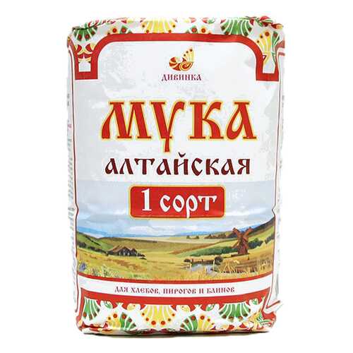 Мука Дивинка пшеничная хлебопекарная Алтайская 1 сорт 2 кг в Ариант