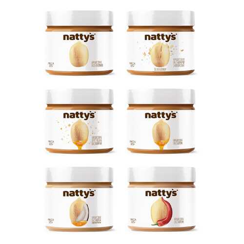 Набор арахисовых паст Nattys Peanut butter mix natbox 6 штук 325 г в Ариант