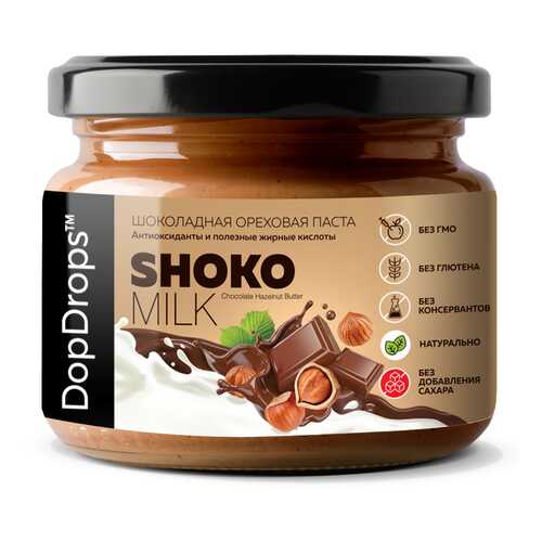 Шоколадно-ореховая паста SHOKO MILK с фундуком и молочным шоколадом без сахара, 250 г в Ариант