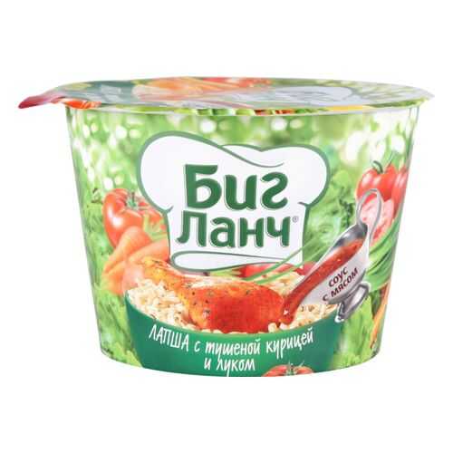 Лапша быстрого приготовления Биг ланч с тушеной курицей и луком 90 г в Ариант