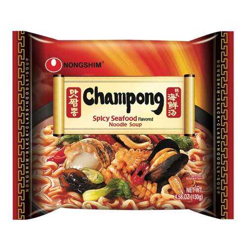 Лапша быстрого приготовления Чампонг с морепродуктами Nongshim пачка 130 г в Ариант