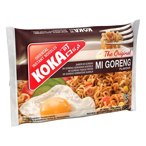 Лапша сингапурская Koka со вкусом жареной лапши ми горенг в пакете 85 г в Ариант