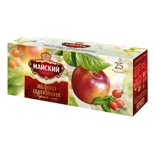 Чай черный Майский Яблоко и шиповник 25 пак в Ариант