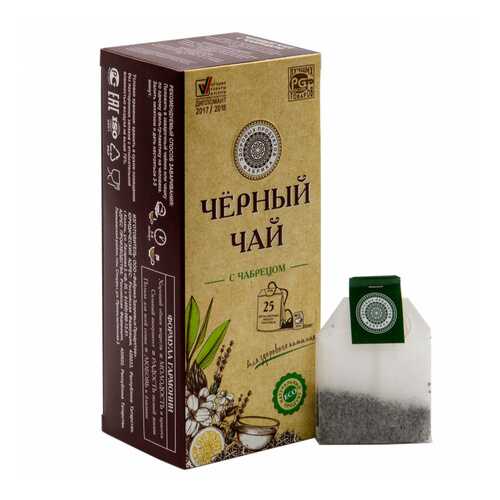 Чай Фабрика Здоровых Продуктов Черный чай с чабрецом, 25 пакетиков в Ариант