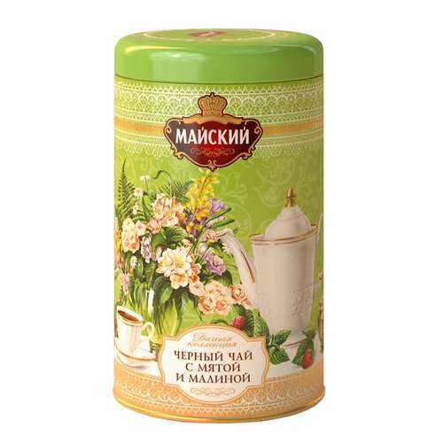 Чай листовой черный майский мята-малина Дачная Коллекция с добавками 80 г в Ариант