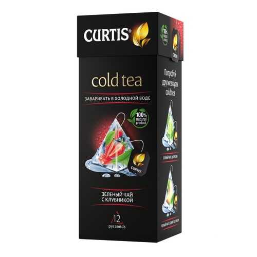 Чай Tea.ru Curtis Cold Tea. Зеленый чай с клубникой, чёрный с добавками, 12 пирамидок в Ариант