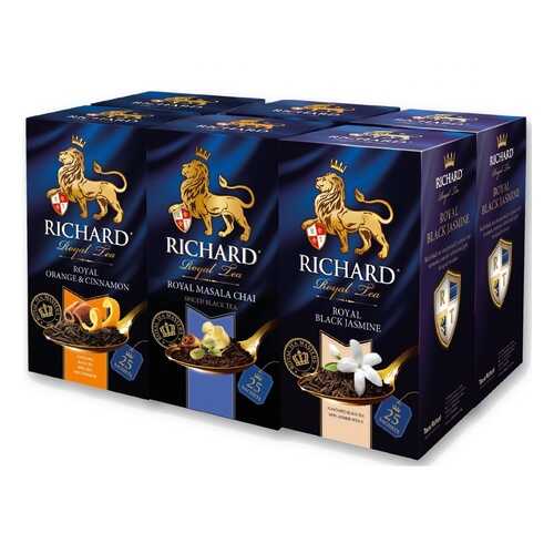 Набор чая Richard Orange & Cinnamon, Masala Chai, Black Jasmine 26*5 пакетиков в Ариант