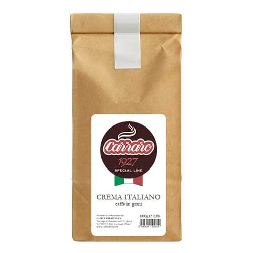 Кофе Carraro crema italiano зерновой 1 кг в Ариант