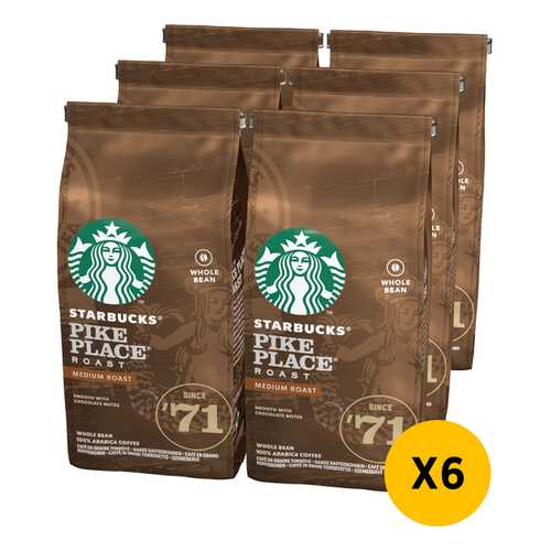STARBUCKS Medium Pike Place Roast кофе в зернах 6 штук по 200г в Ариант
