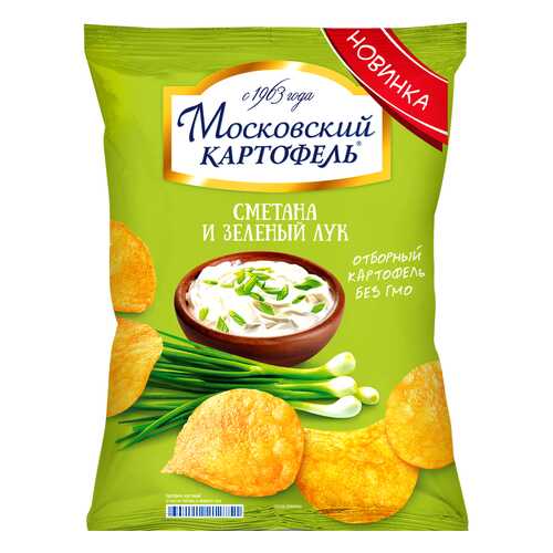 Чипсы картофельные Московский картофель сметана и зеленый лук 150 г в Ариант