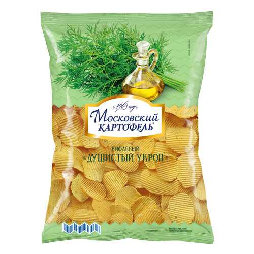 Чипсы картофельные рифленые Московский картофель душистый укроп 150 г в Ариант