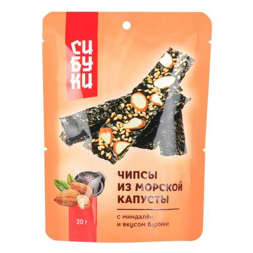 Чипсы Сибуки из морской капусты с миндалем и вкусом барбекю 25 г в Ариант