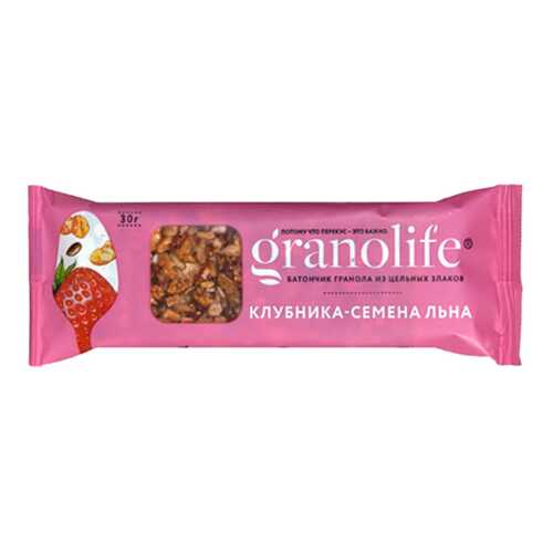 Батончик-гранола Granolife клубника семена льна в Ариант
