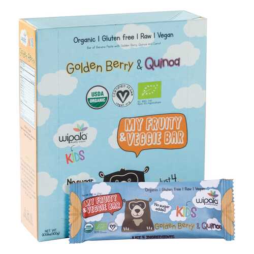 Фруктово-овощные батончики Wipala Snacks физалис-киноа 12 шт по 25 г в Ариант