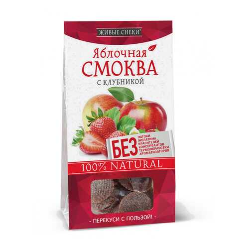 Яблочная смоква Живые снеки с клубникой 4*60 г в Ариант
