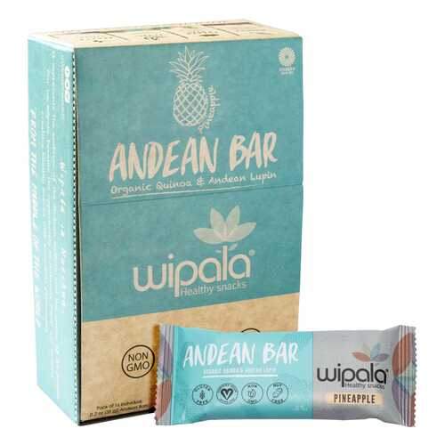 Злаково-фруктовые батончики Wipala Snacks ананас-киноа 16 шт по 35 г в Ариант