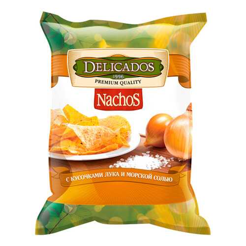 Чипсы Delicados nachos кукурузные с кусочками лука и морской солью 150 г в Ариант