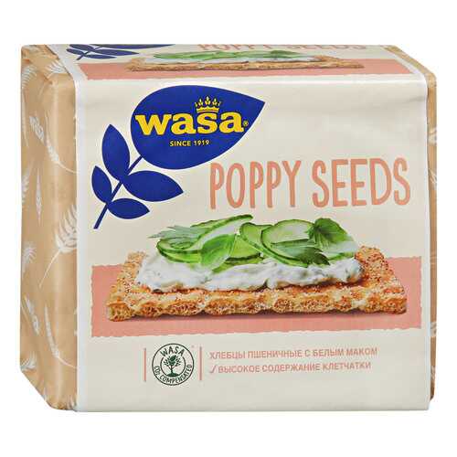Хлебцы Wasa Poppy Seeds пшеничные с белым маком 240 г в Ариант