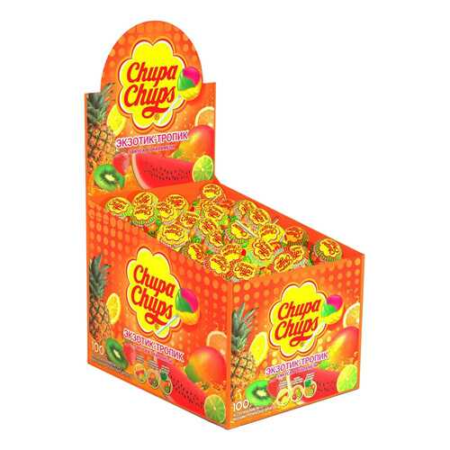 Карамель Chupa Chups экзотик-тропик ассорти 12 г 100 штук в Ариант