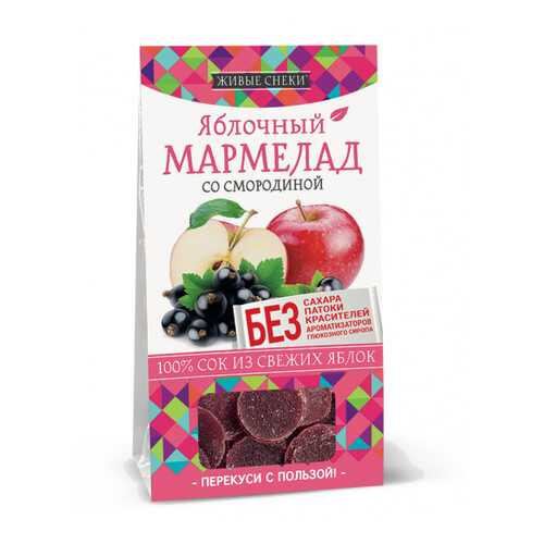 Мармелад яблочный Живые снеки со смородиной 90 г в Ариант