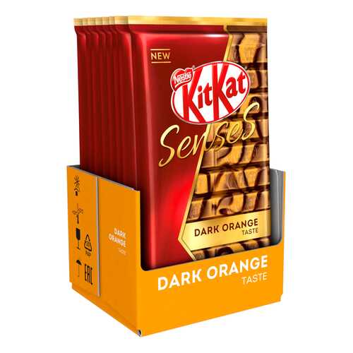Молочный шоколад и тёмный шоколад KITKAT SENSES DARK ORANGE TASTE, с вафлей 8 шт по 112 гр в Ариант