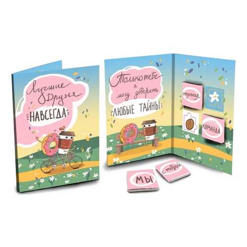 Шоколад Chokocat Лучшие друзья, молочный, открытка, 20 гр в Ариант