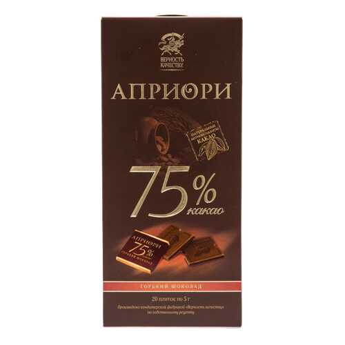 Шоколад горький Верность качеству априори 75% какао 100 г в Ариант