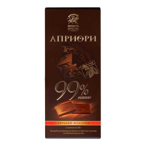 Шоколад горький верность качеству Априори 99% какао 100 г в Ариант