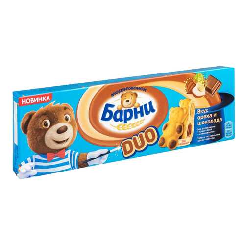Пирожное бисквитное Барни duo вкус ореха и шоколада 150 г в Ариант