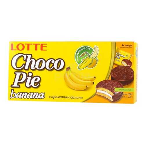 Пирожное Lotte сhoco pie банан глазированное 6 штук 168г в Ариант
