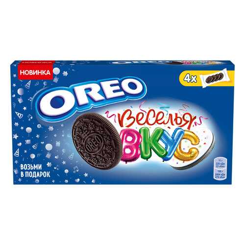 OREO печенье с какао и начинкой карамель/цв посыпка 176г в Ариант