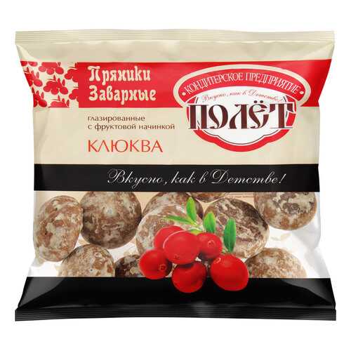 Пряники Полет заварные глазированные с начинкой клюква 300 г в Ариант
