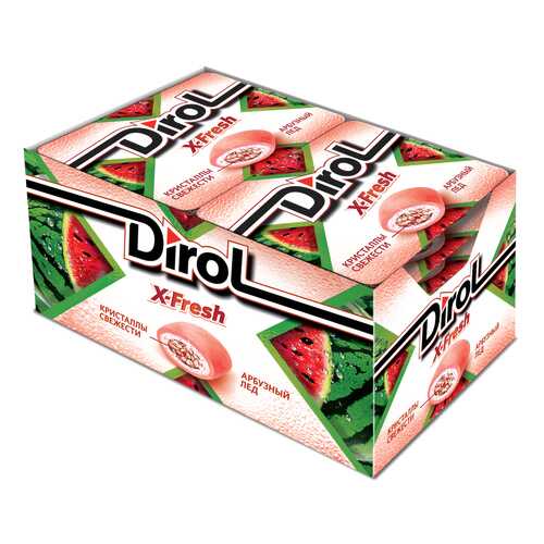 Жевательная резинка Dirol X-Fresh арбузный лед без сахара 12 пачек по 16 г в Ариант