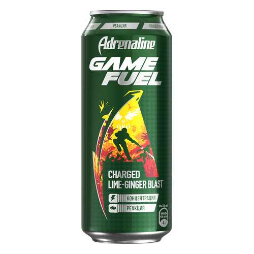 Энергетический напиток Adrenaline game fuel со вкусом имбиря и лайма ж/б 0.449 л в Ариант