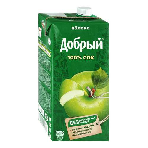 Сок ДОБРЫЙ Яблоко T-Pack 2л*2 шт в Ариант